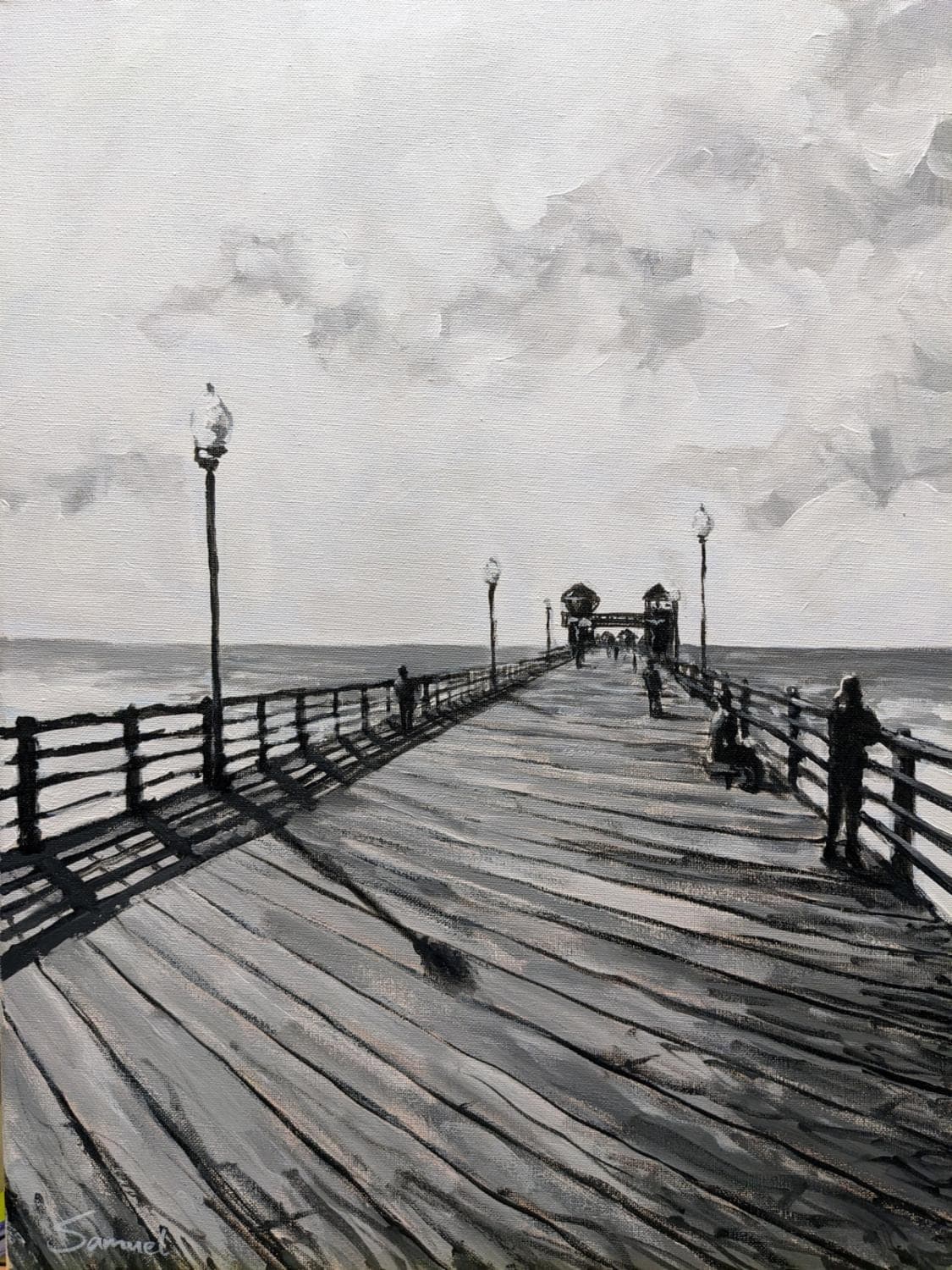 Oceanside Pier In Black and White