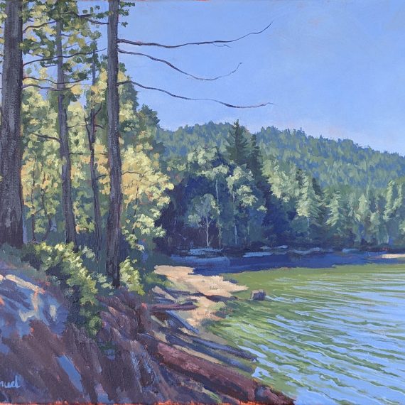 Fresh summer day by Redwoods and lake – OH6V